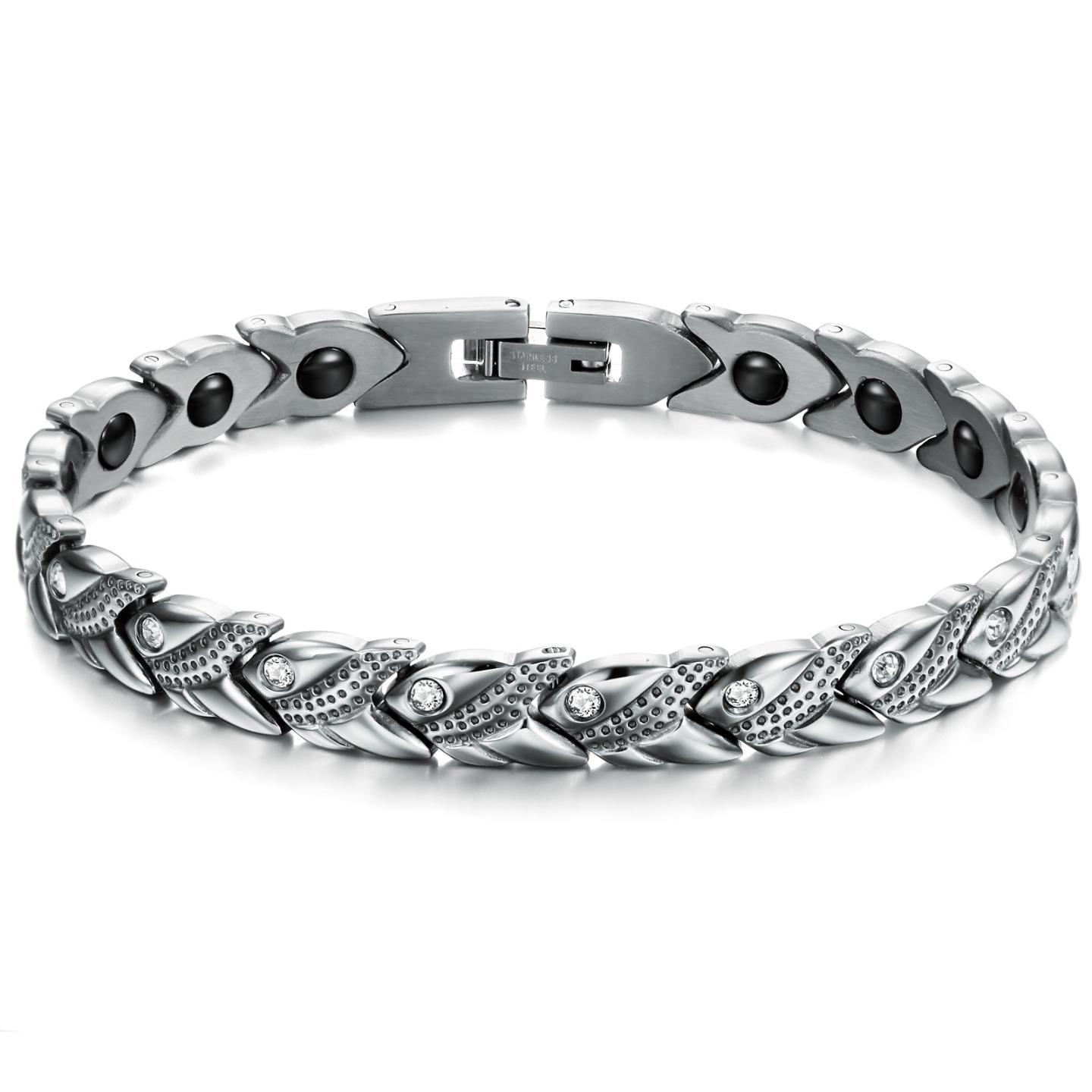 Women Ladies Titanium Stainless Steel Germanium Bracelet