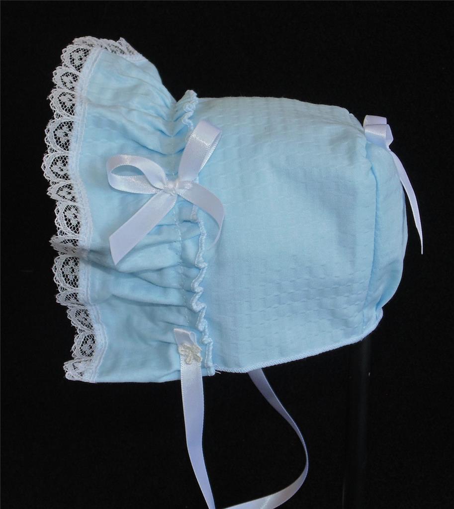 New Handmade Puffy Searsucker Baby Bonnet