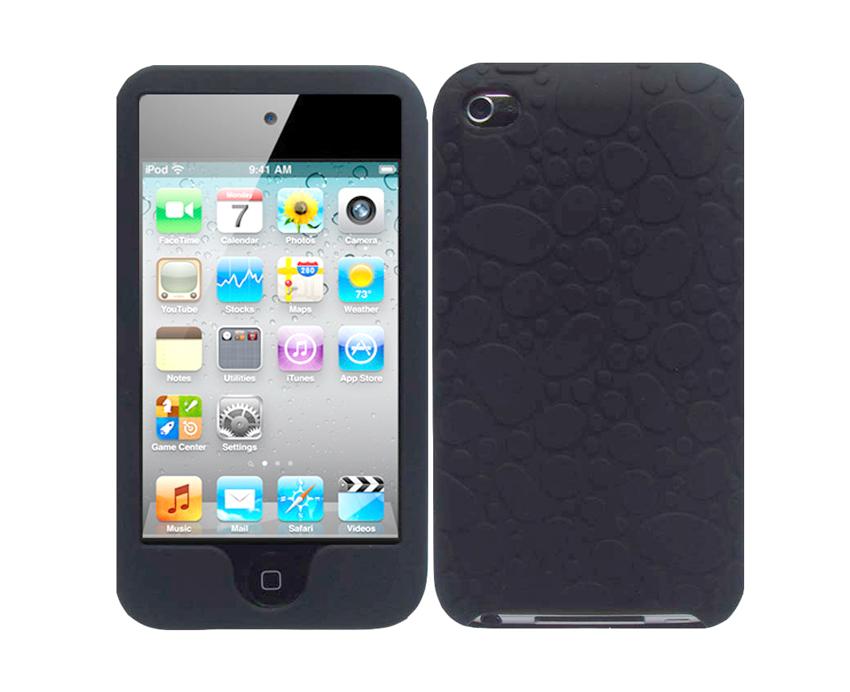 Fits Apple iPod Touch 4 WAVY Textured Silicone Case Skin Cover Free Screen Protector 