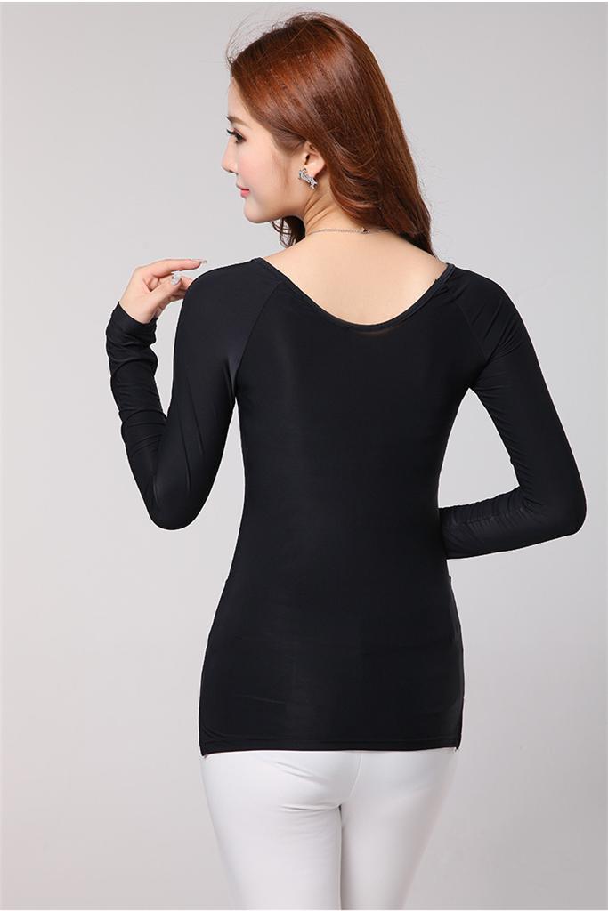 tight long sleeve v neck shirt