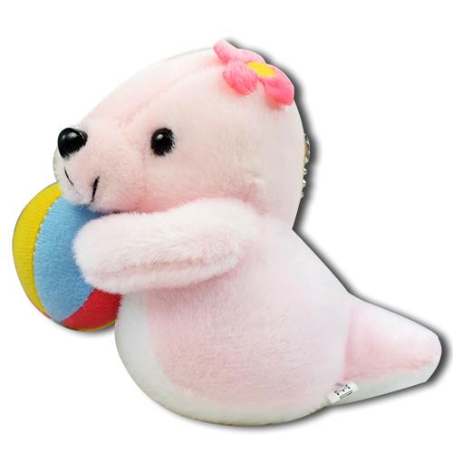 4" Pink Baby Girl Seal Playing Ball Plush Toy Stuffed Animal Soft