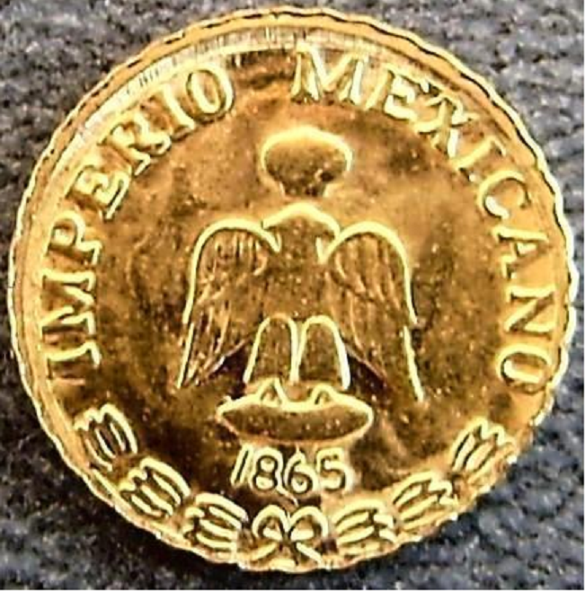 2 X 1865 Imperio Mexicano Maximiliano Small Gold Coins eBay