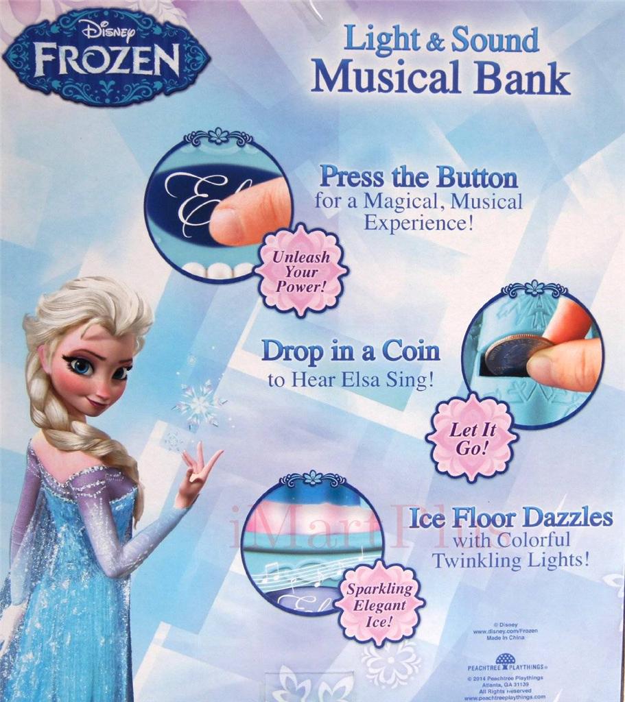 Disney Princess Light & Sound Musical Bank & Money Box Frozen Toy Elsa New