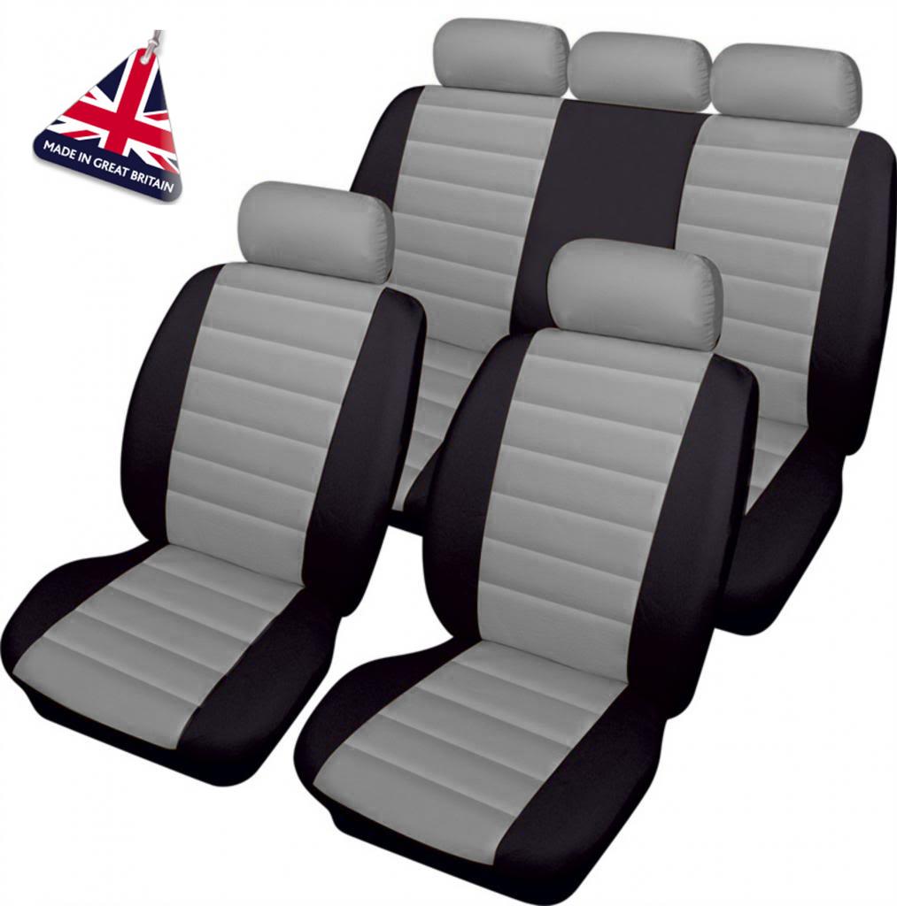 Details About Ford Puma Luxury Grey Black Leather Look Car Seat Covers Full Set