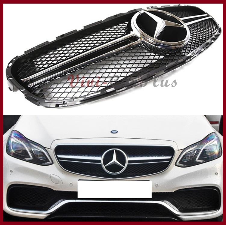 New E63 Type Mesh Black Front Grille Fit W212 2014 E