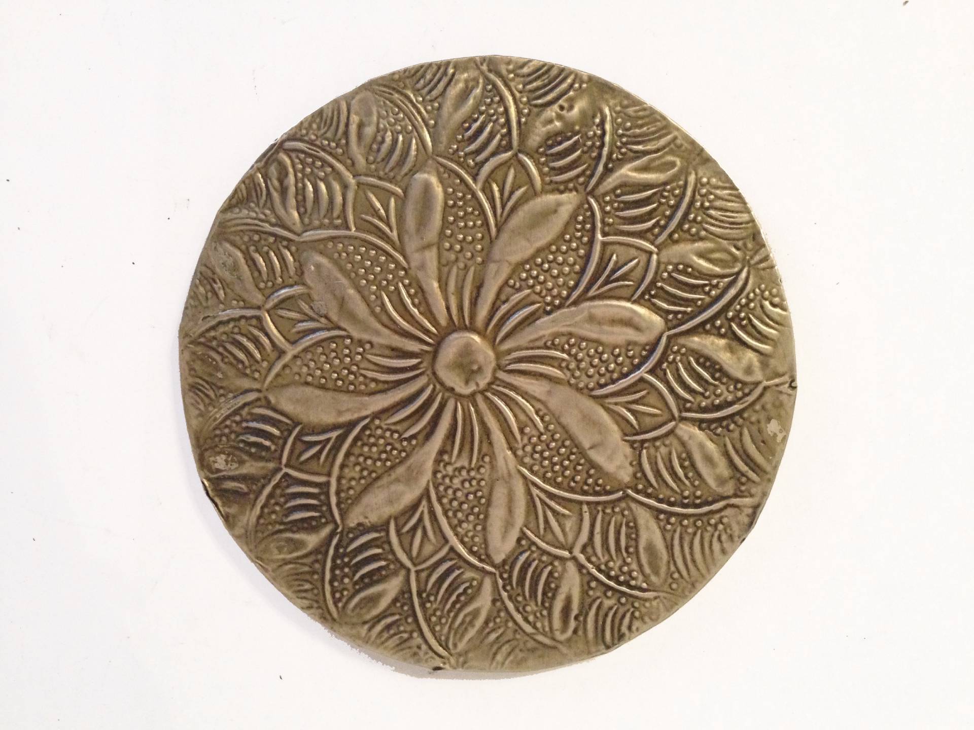 White Metal and Brass Embossed Round Drink coasters set of six eBay