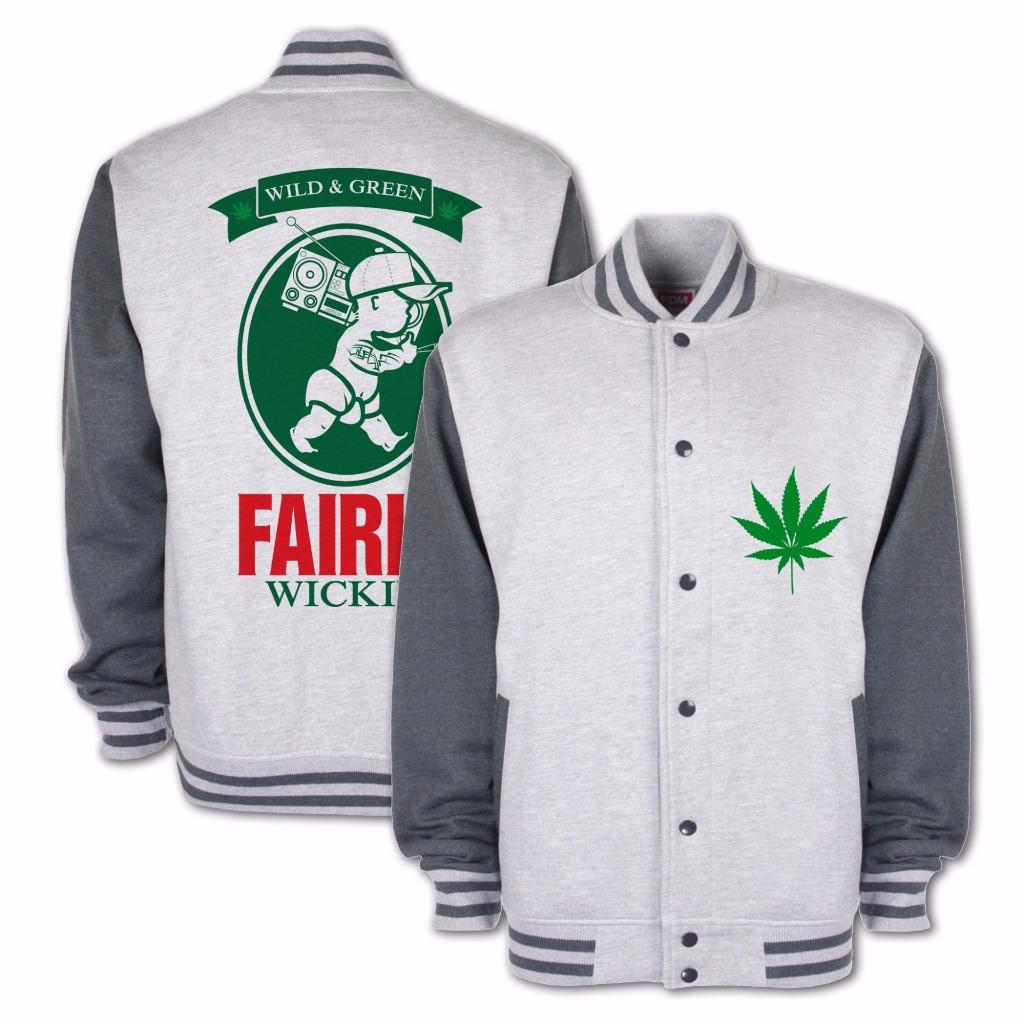 Fairly Wickid Stoner Weed Cannabis Marijana 420 THC Mens Varsity Jacket