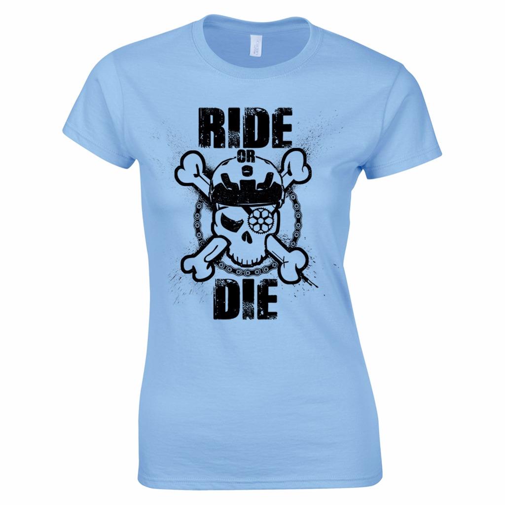 Ride Or Die MTB Skull & Bones Mountain Bike Trails BMX Motocross Womens