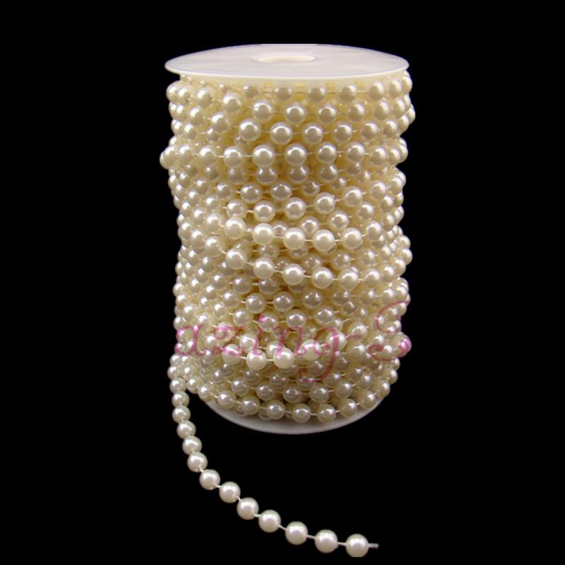 20m 8mm Plastic Faux Pearl Beaded Strands Garland Wedding Party