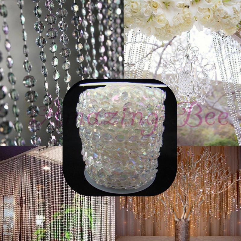 20m 8mm Plastic Faux Pearl Beaded Strands Garland Wedding Party