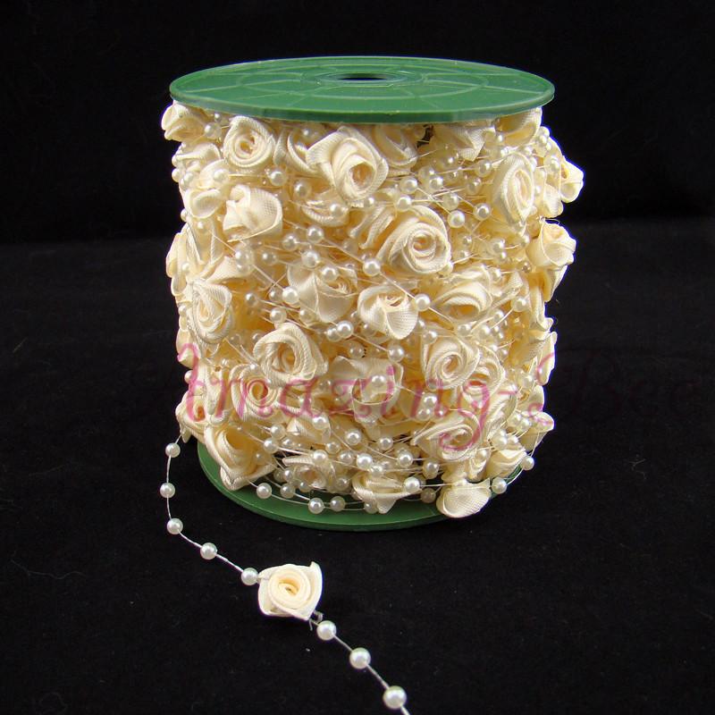 20m 8mm Plastic Faux Pearl Beaded Strands Garland Wedding Party
