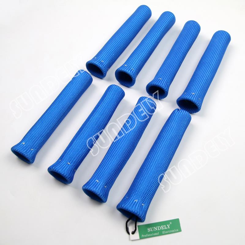 Blue Spark Plug Wire Boot Heat Shield Insulator 8Pcs eBay