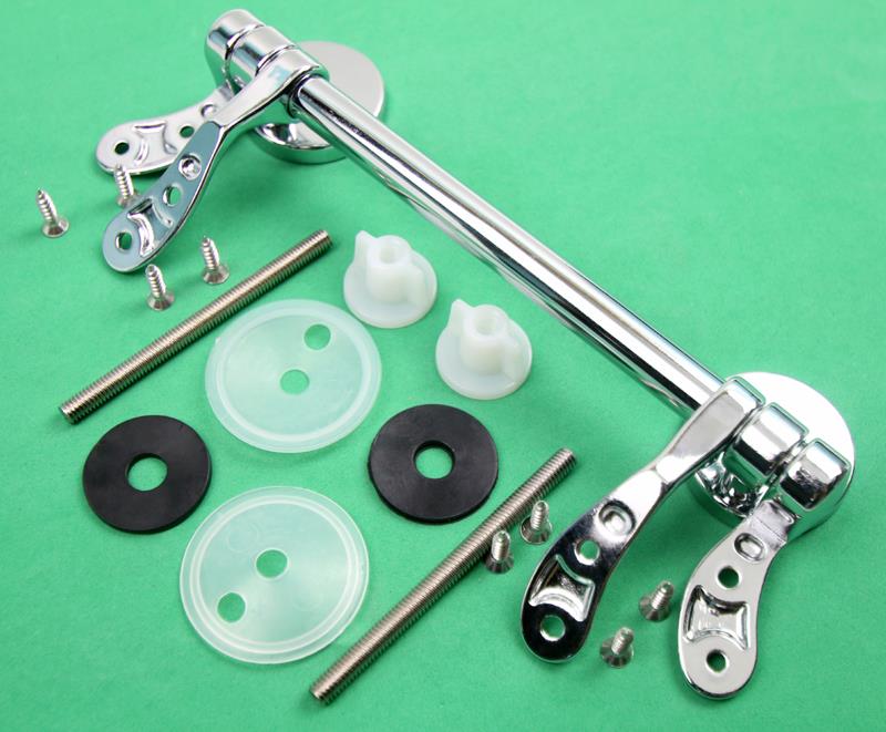 Replacement Chrome Toilet Seat Hinge Set Pair of Hinges with Fittings