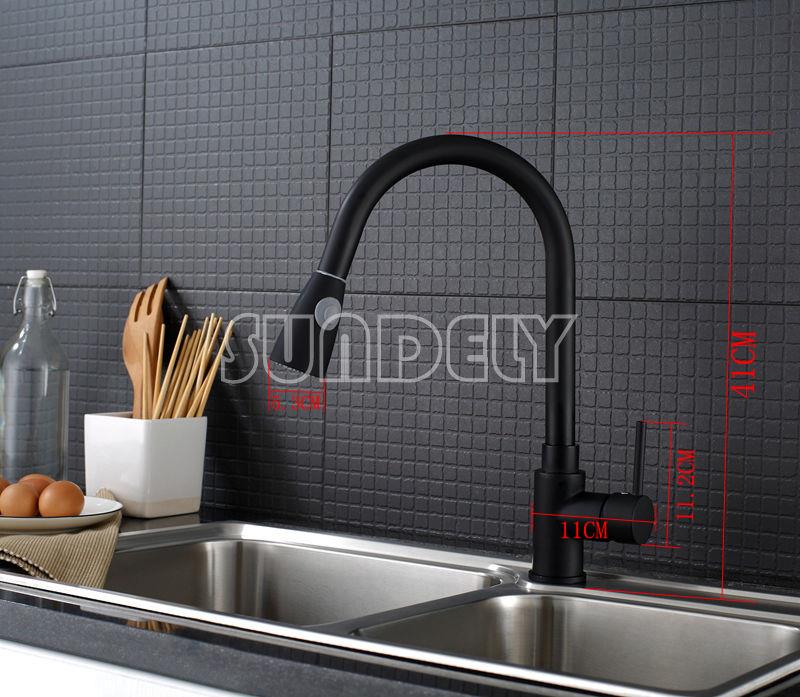 Black Modern Chrome Brass Kitchen Faucet Sink Mixer Swivel