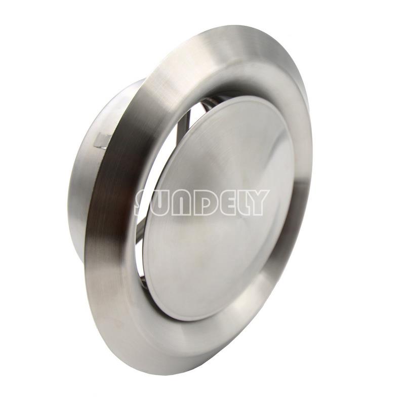 Stainless Steel Bathroom Ceiling Air Vent Round Metal Wall