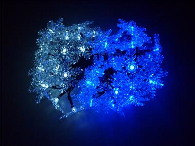 50 LED SNOWFLAKE BLUE&WHITE SOLAR CHRISTMAS WEDDING PARTY STRING LIGHTS eBay