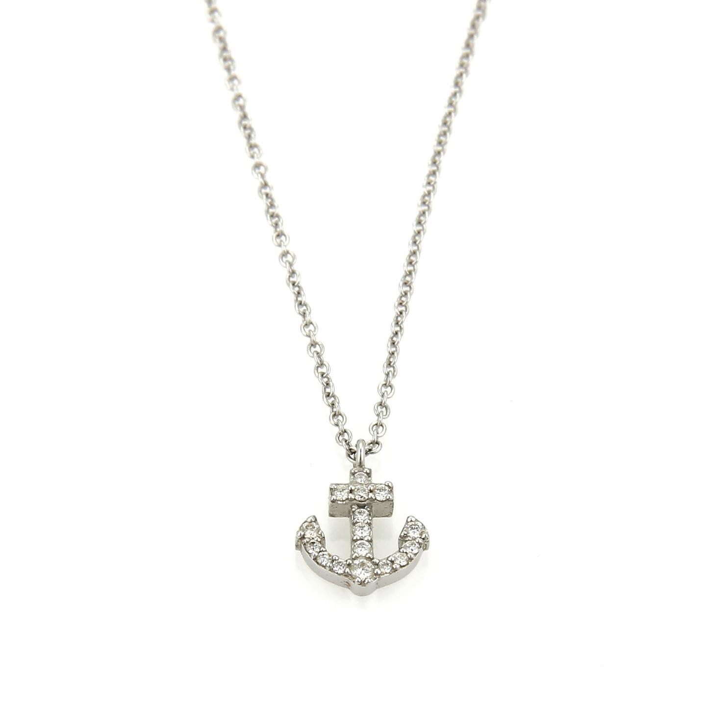 White gold anchor pendant clearance
