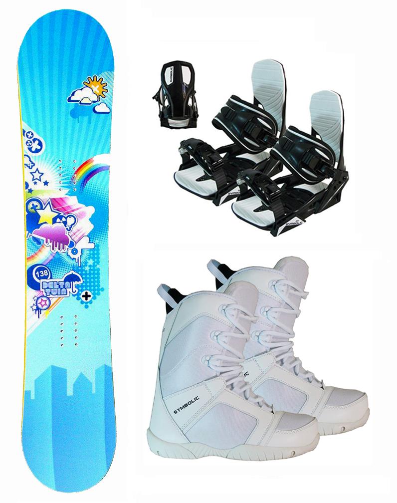 151CM SAPIENT DELTA Womens Snowboard+Sym Blk Bindings+ White Boots 3pc