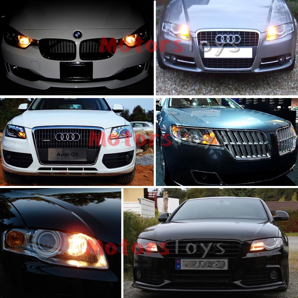 2x Amber Pwy24w 36 Smd Led Bulbs For Audi Bmw Vw Front