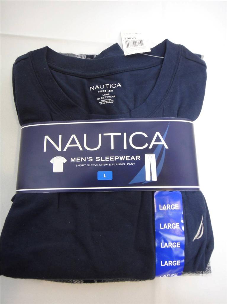 Mens NAUTICA 2pc Sleepwear Pajama Set Short Sleeve Crew Neck M L XL XXL
