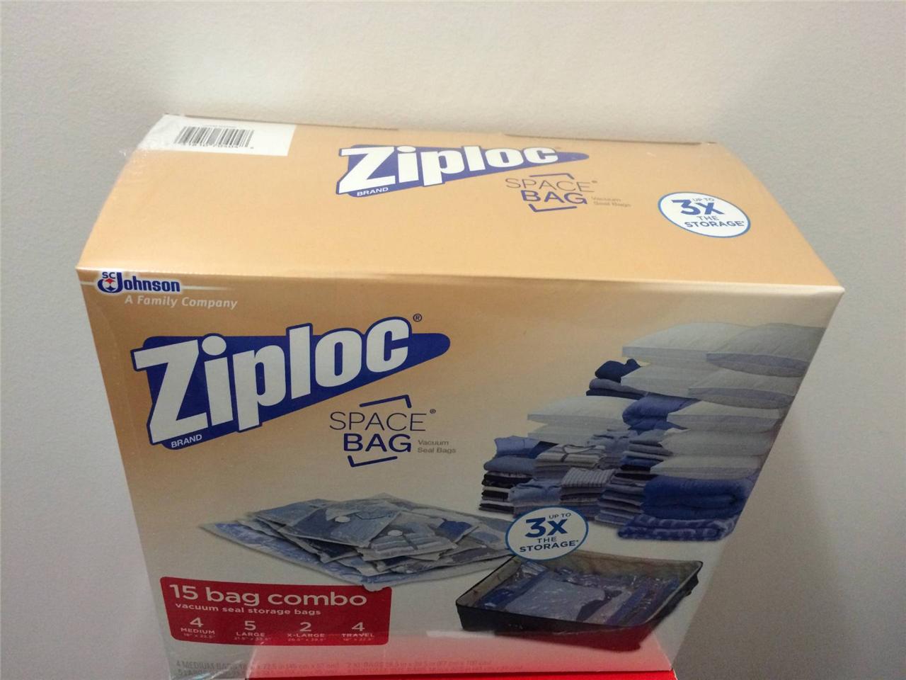 15 Original Ziploc Space Saver Vacuum Storage Bag Set Combo Value Pack