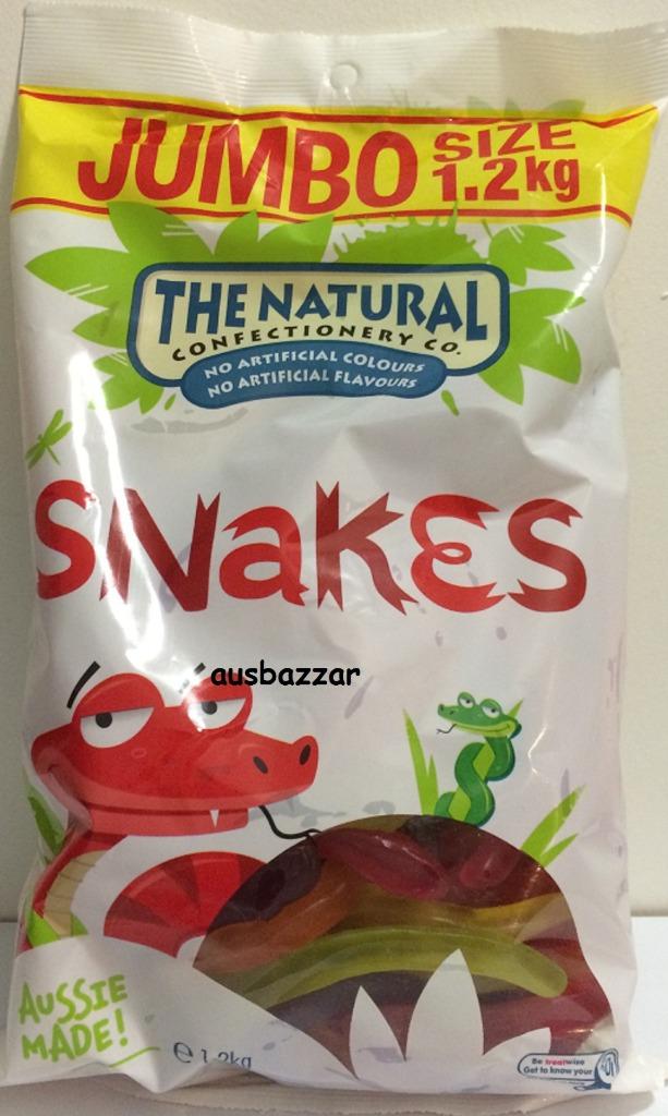 The Natural Confectionery Co. Jelly Lollies Snakes 1.2Kg ...