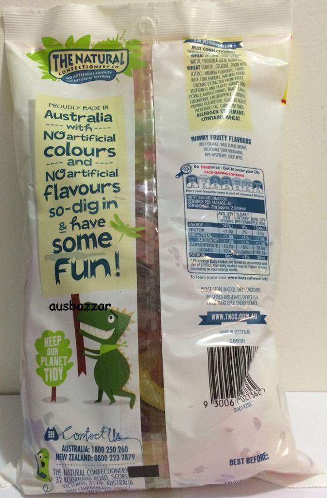 The Natural Confectionery Co. Jelly Lollies Snakes 1.2Kg ...