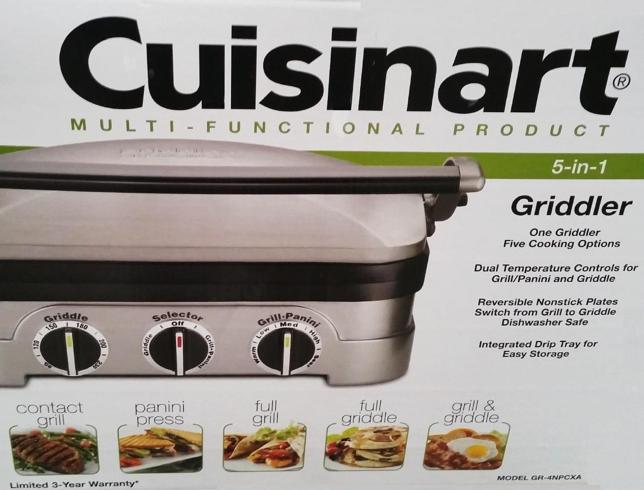 Cuisinart Griddler Stainless Steel 5 in 1 Multipurpose Interchangeable