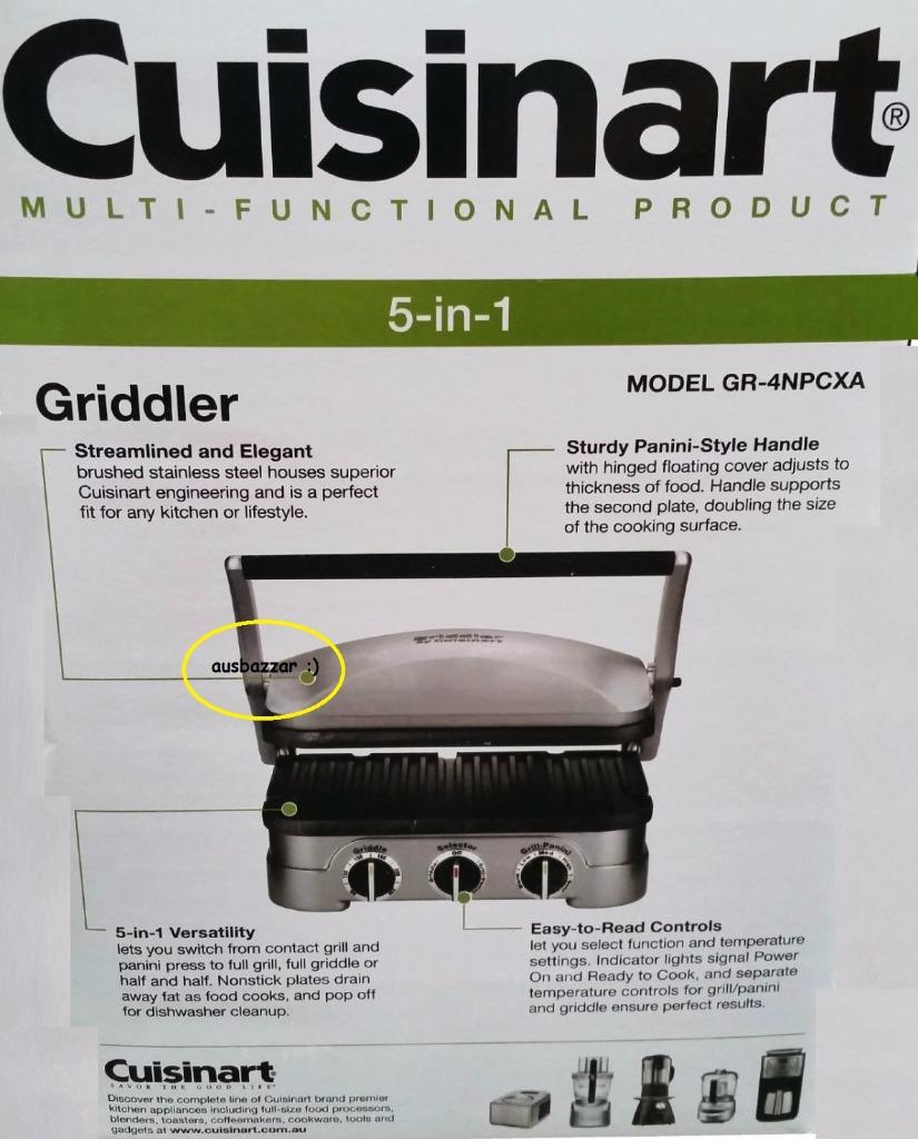 Cuisinart Griddler Stainless Steel 5 in 1 Multipurpose Interchangeable