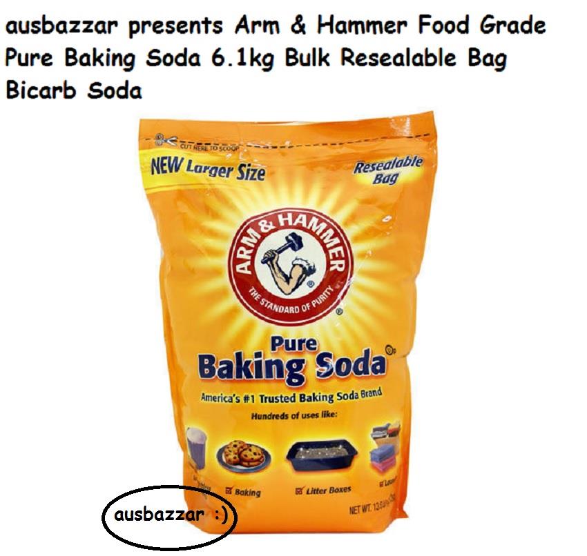 Arm & Hammer Food Grade Pure Baking Soda 6.1kg Bulk Resealable Bag
