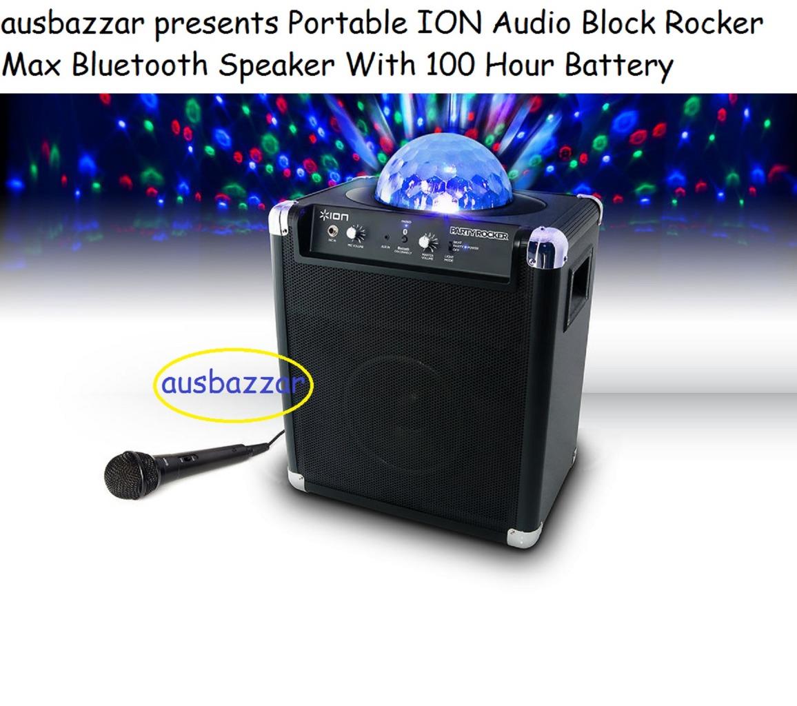 ION Audio Party Rocker Bluetooth Speaker Disco Ball Light Show Karaoke