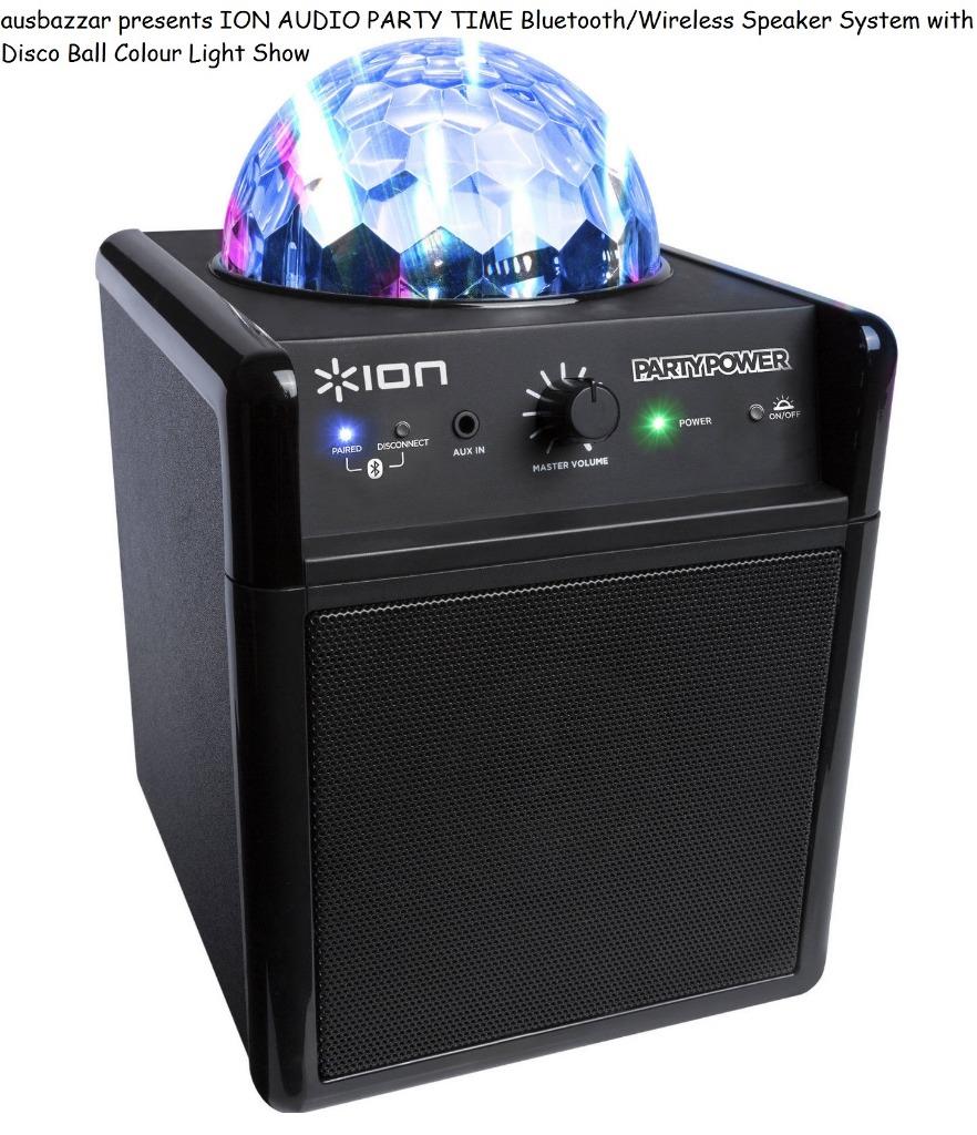 ION AUDIO PARTY TIME Bluetooth/Wireless Speaker System with Disco Ball