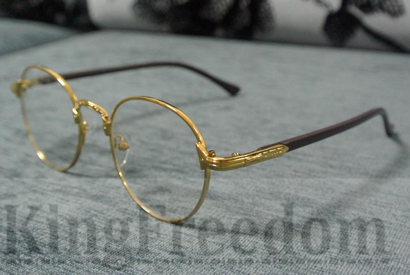 Vintage Oval Gold Eyeglass Frame Man Women Plain Glass ...