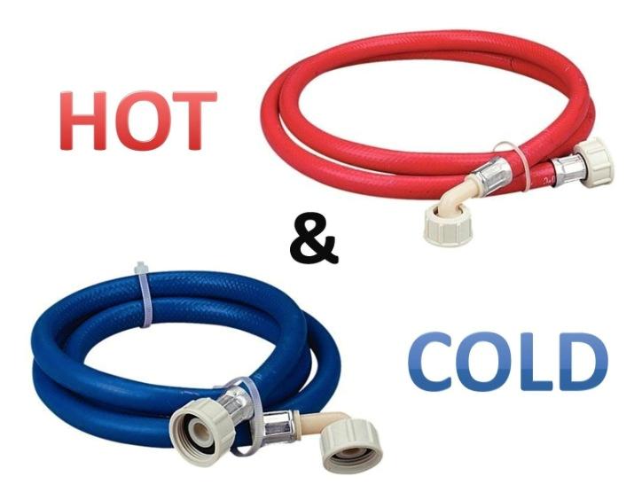 WASHING MACHINE FILL HOSES EXTRA LONG HOT & COLD 2.5m eBay