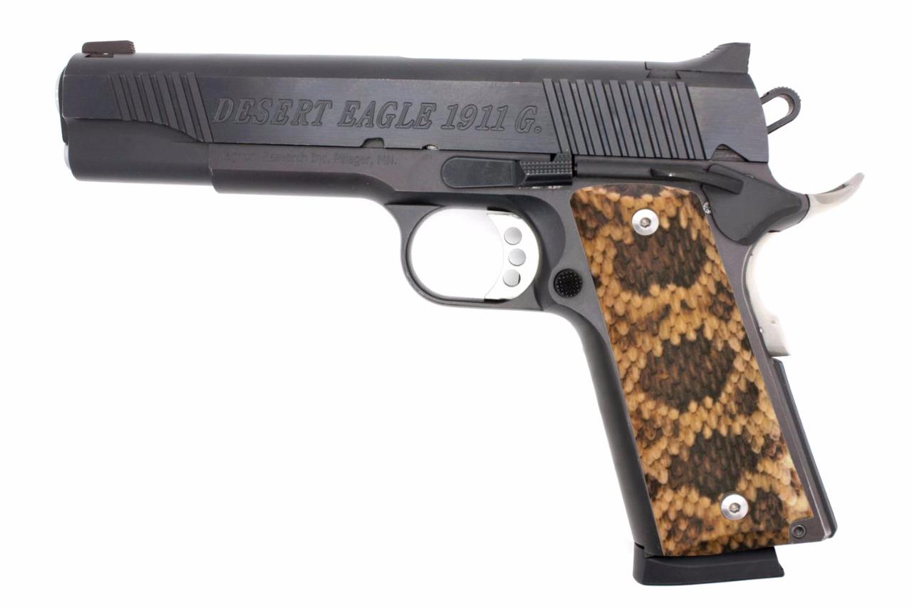 Custom Full Size 1911 Grips Ambidextrous Rattlesnake Rattler Snake Skin Colt etc eBay