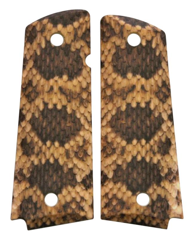 Custom Full Size 1911 Grips Ambidextrous Rattlesnake Rattler Snake Skin