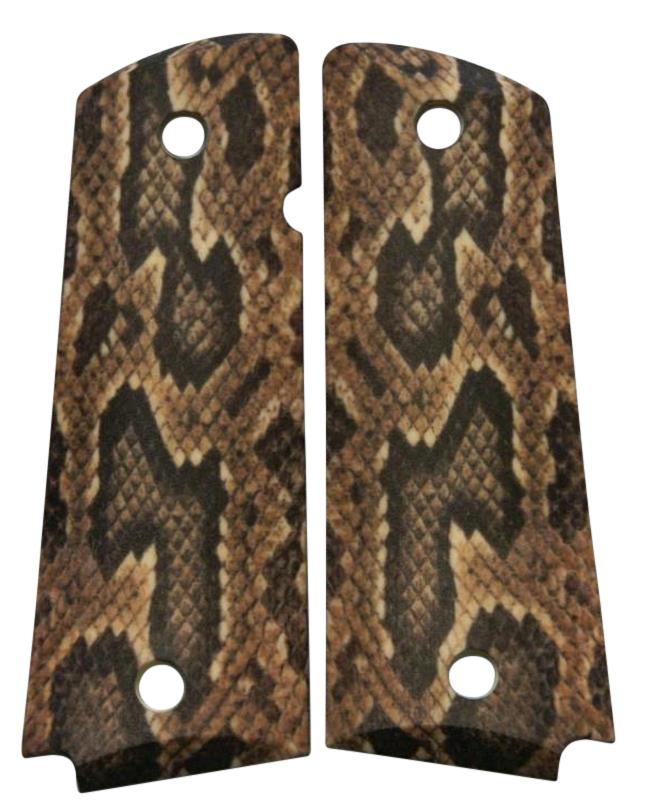 Custom Full Size 1911 Grips Ambidextrous Viper Snake Skin for Colt