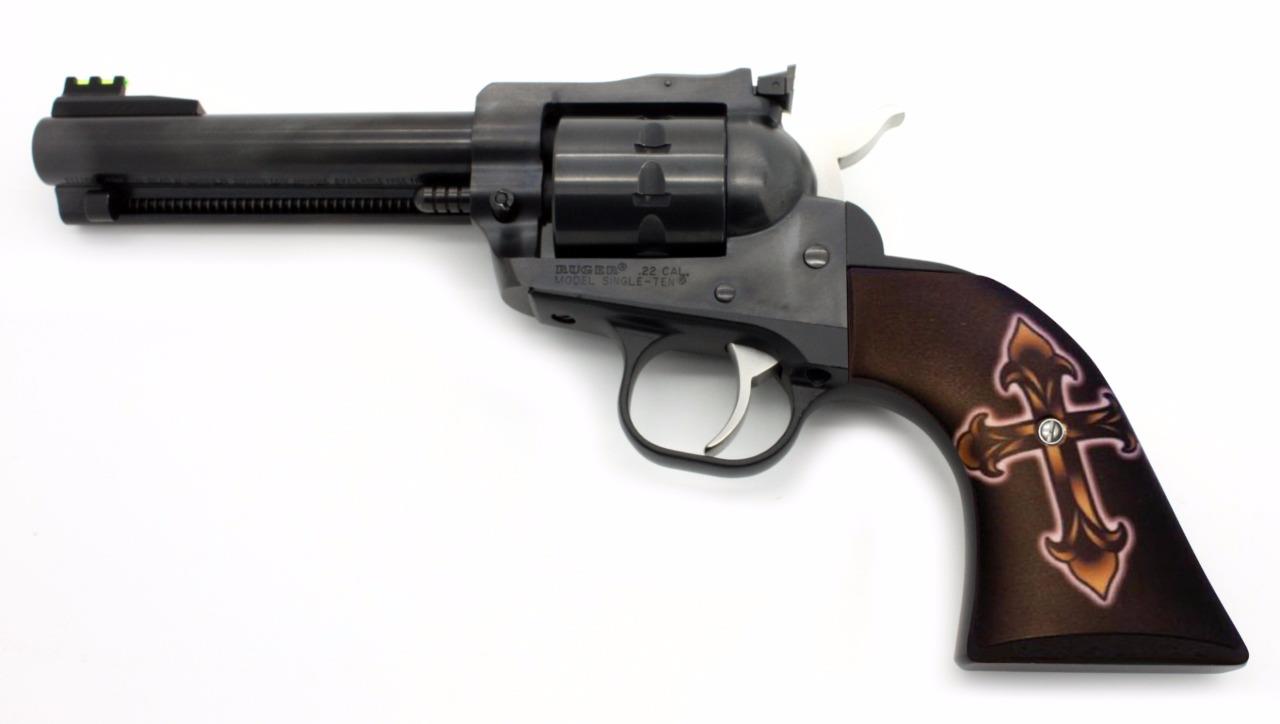 Custom Ruger FluerCrossOnBlack Grips OLD Model Vaquero XR3RED Frame
