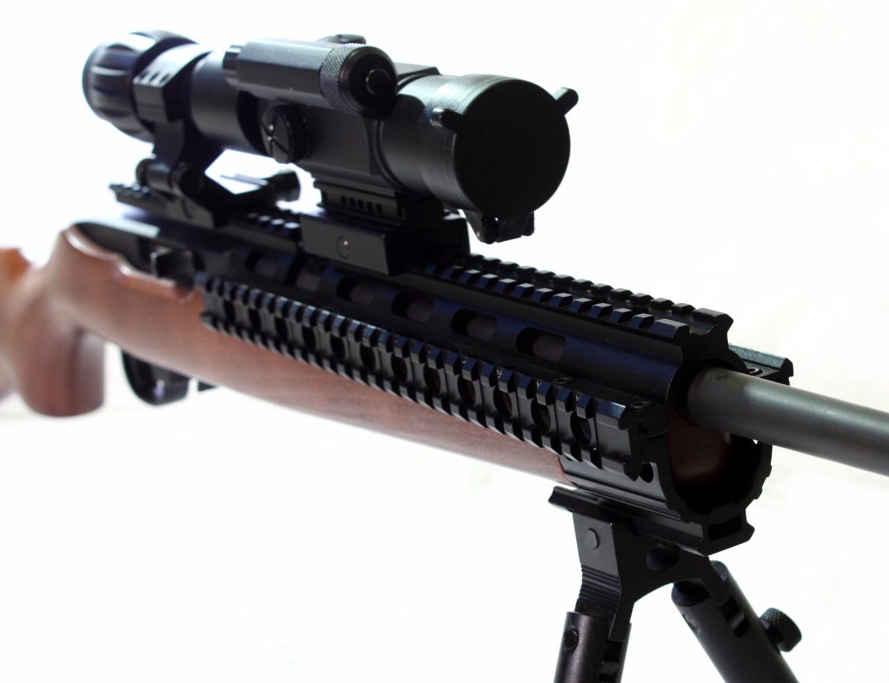 Ruger 10/22 Tactical Quad Rail Picatinny Weaver Scope Mount Hand Guard BLK