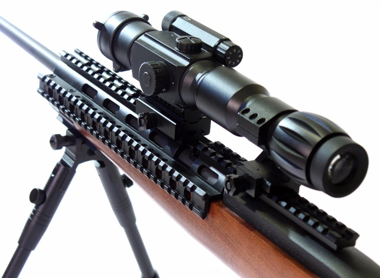 Ruger 10/22 Tactical Quad Rail Picatinny Weaver Scope Mount Hand Guard BLK