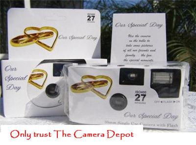 25 double gold heart DISPOSABLE WEDDING CAMERAS new 