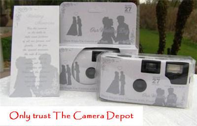10 silv cinderella DISPOSABLE WEDDING CAMERAS free ship