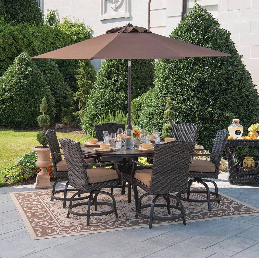 Outdoor Furniture Patio Dining Set Wicker Rattan 7pc ...
