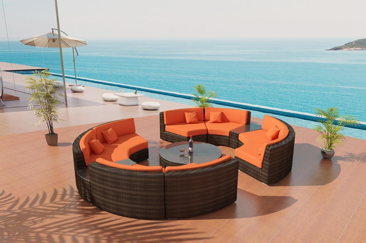 Orbit Round Outdoor Wicker Sectional Patio Furniture Viro ...