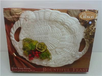 Gibson Turkey Platter Thanksgiving Holiday Dinner Plate ...