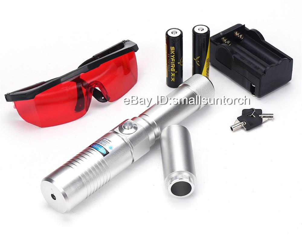 Powerful Burning Wood Blue Laser Pen Focusable Handheld Blue Laser Pointer Torch eBay