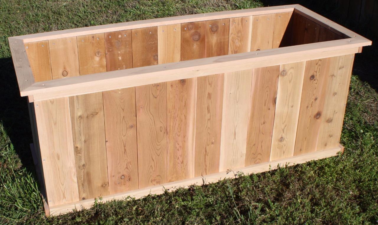 NEW LARGE CEDAR WOOD SOLID PLANTER BOX 2 FT x 5 FT x 2