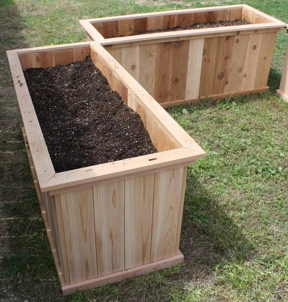 2 NEW LARGE CEDAR WOOD OPEN PLANTER BOXES 2 FT x 5 FT x 2
