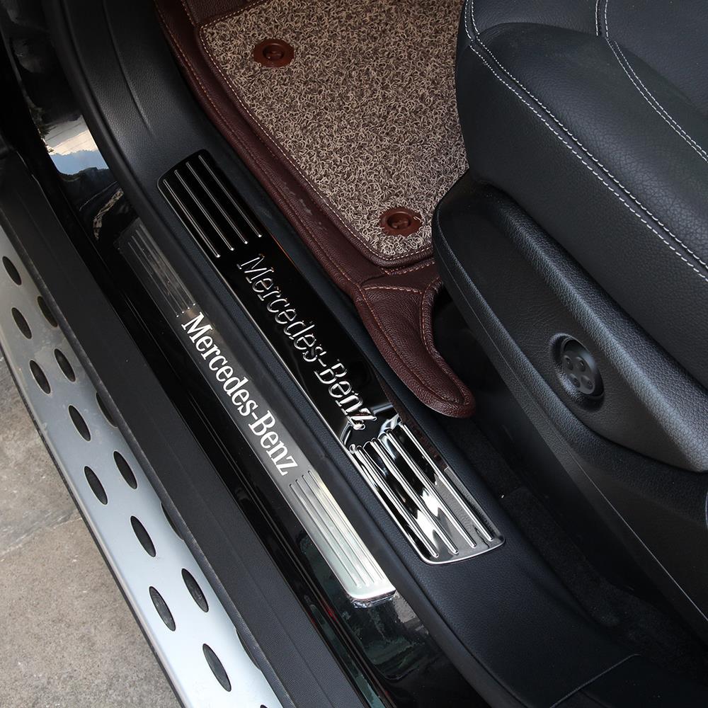 Pack 4x Door Sill Scuff Plate Guards For Mercedes Benz Ml