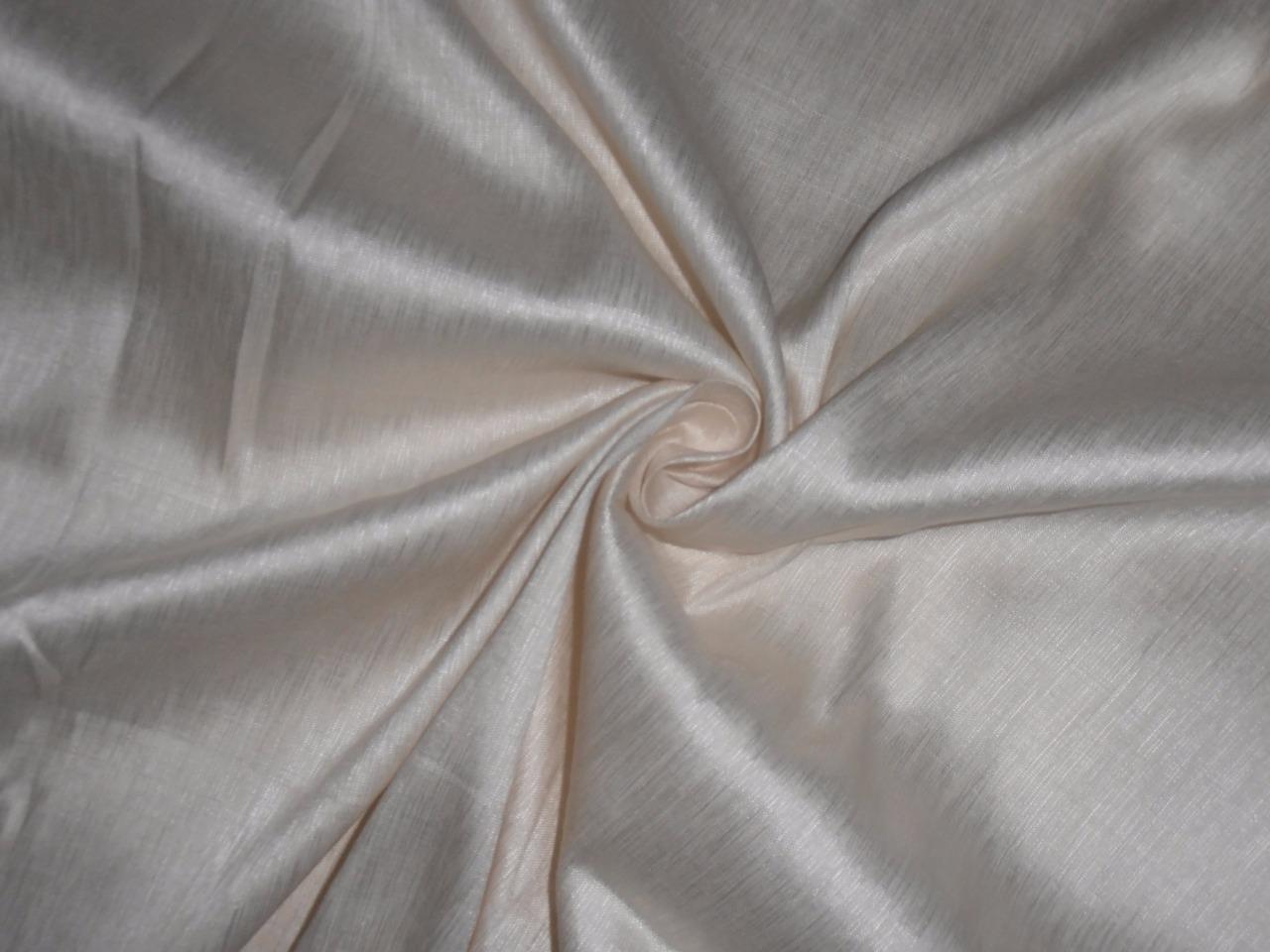 TUSSAR SILK 10 / VISCOSE 90 FABRIC 54' NATURAL WHITE COLOR